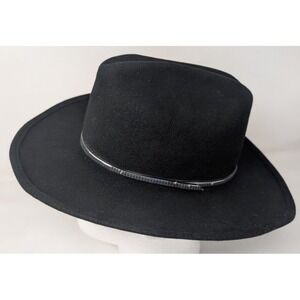 Bailey Hat Felt Western Cowboy Black Wool Men's Size Large Made in USA Vintage